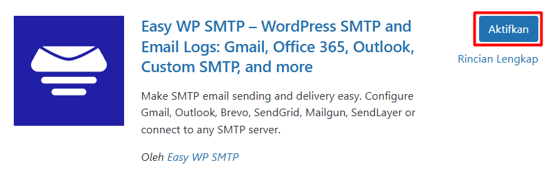 Aktivasi Plugin Easy WP SMTP