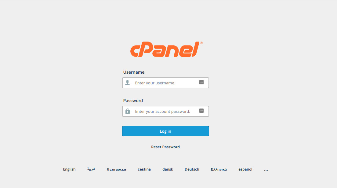 login cpanel