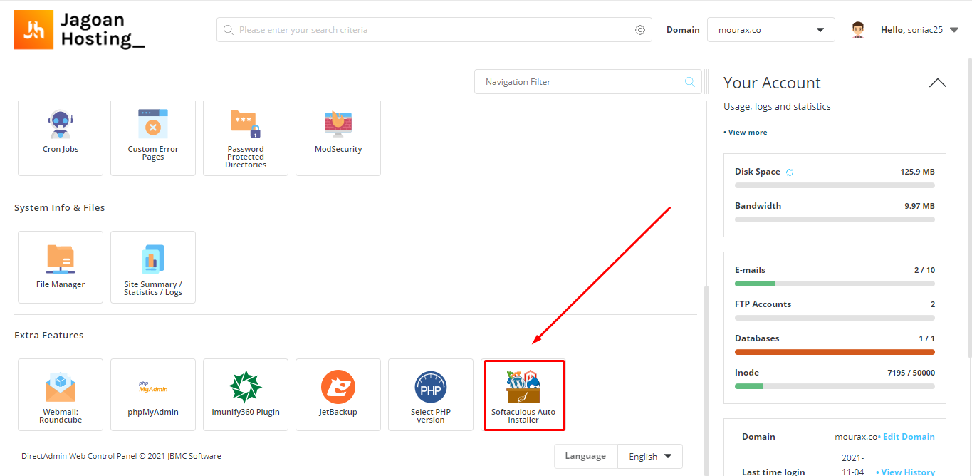 Login Wordpress melalui Softaculous pada Cpanel