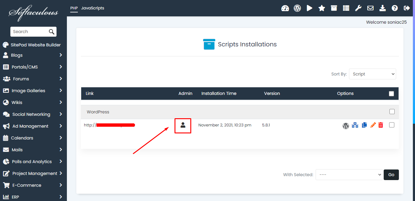 Login Wordpress melalui Softaculous pada Cpanel