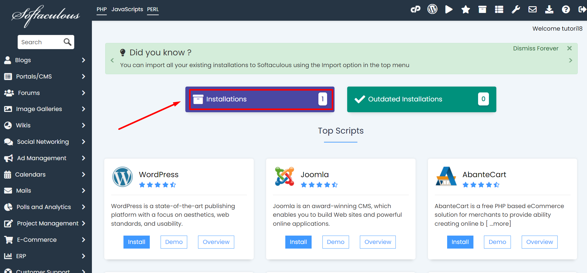 Login Wordpress melalui Softaculous pada Cpanel