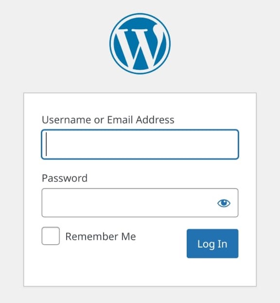 Tampilan Login Wordpress