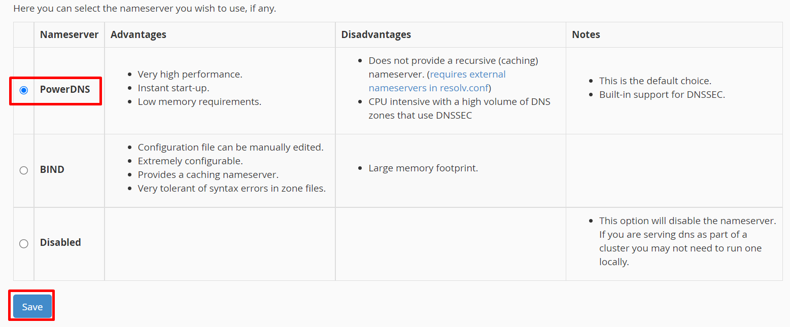 Setting PowerDNS di Cpanel Server