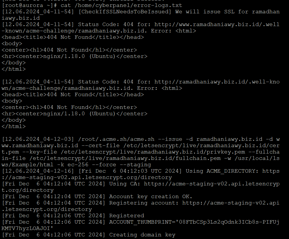 script error log