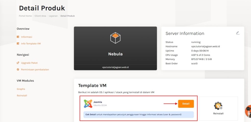 Instal Joomla di VPS Nextgen