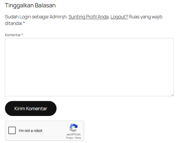 reCaptcha di kolom komentar
