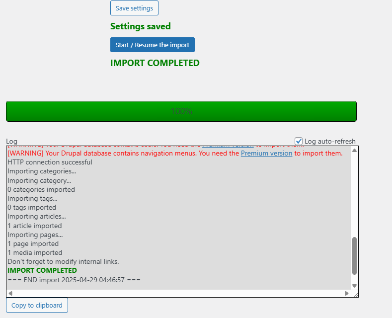 11-Import selesai-Cara migrasi drupal ke wordpress 11-Import selesai-Cara migrasi drupal ke wordpress