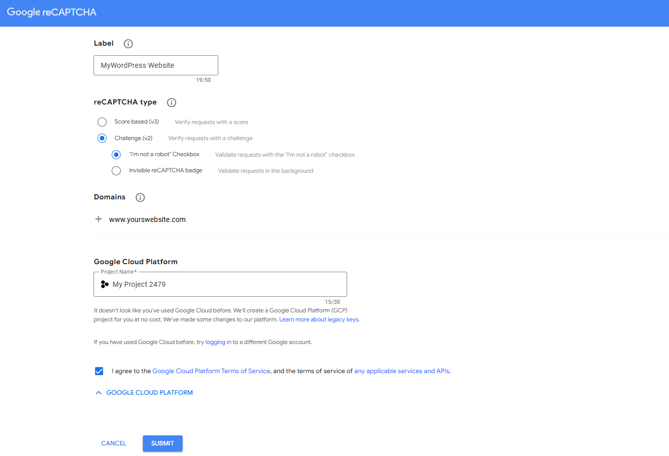 rFormulir eCaptcha Google