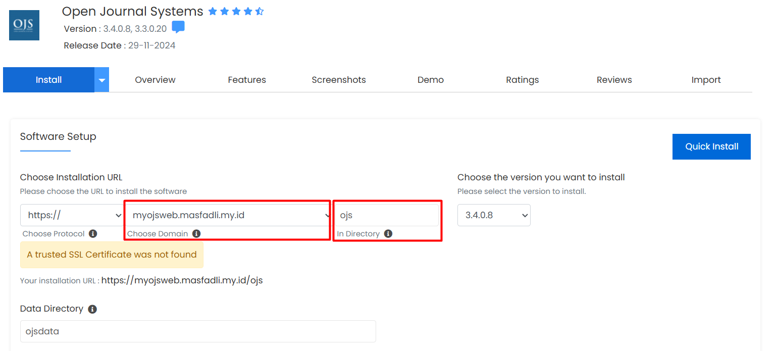 Cara instal Open Journal System (OJS) di hosting