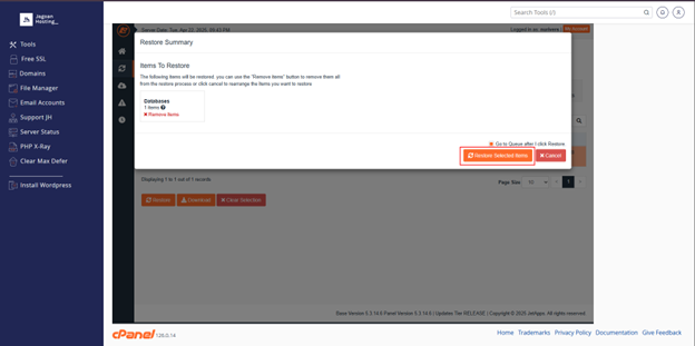 Cara restore database di JetBackup Cara restore database di JetBackup
