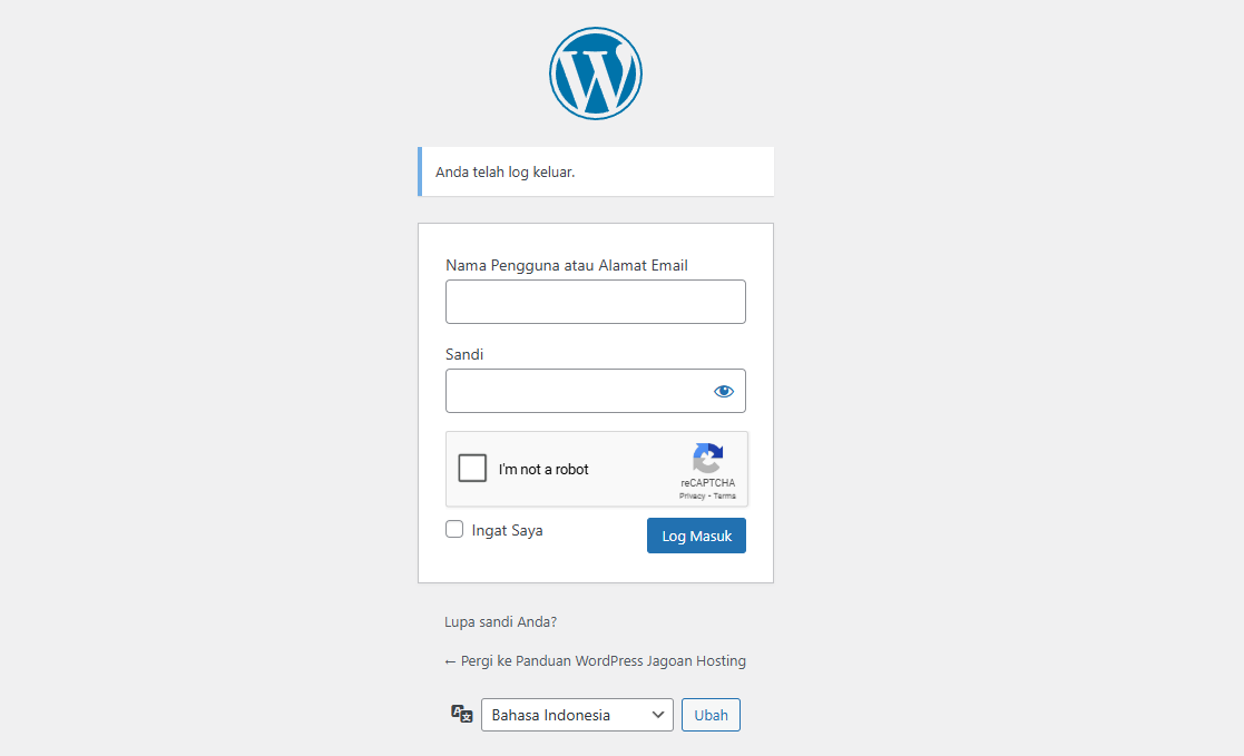 Install reCaptcha Google di WordPress