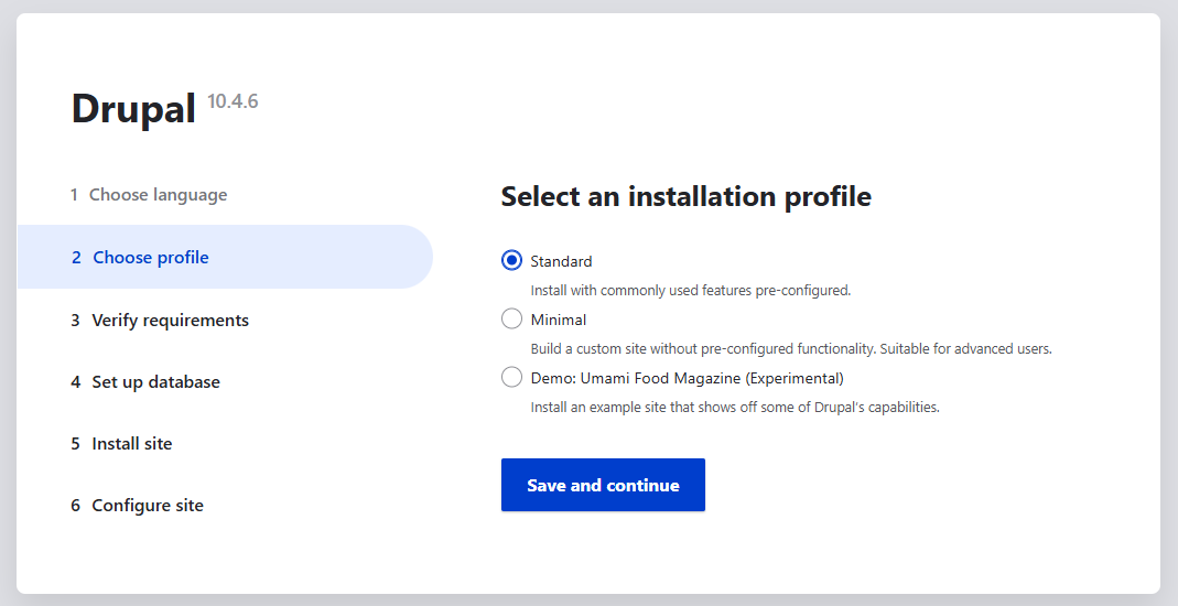 9-Pilih versi standard drupal – Cara install Drupal di hosting 9-Pilih versi standard drupal - Cara install Drupal di hosting