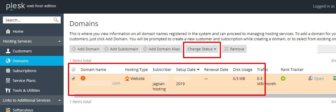 step-2-change-status-dan-active-domain-Unsuspend Domain Customer di Reseller Hosting Plesk