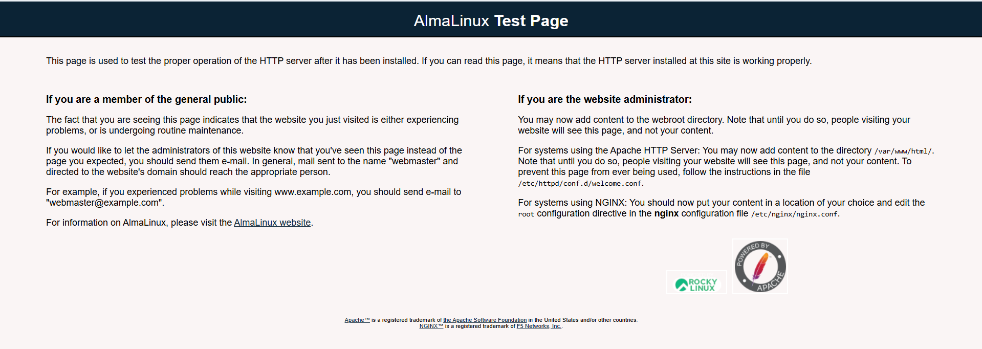 1-welcome-page-nginx-cara-install-web-server-nginx-di Almalinux 1-welcome-page-nginx-cara-install-web-server-nginx-di Almalinux