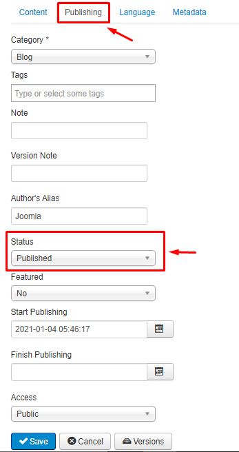 pilih-publisihing-published-artikel-joomla