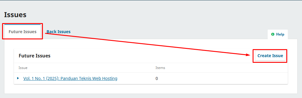 2-klik create issues-cara-menambahkan-menerbitkan-issue-ojs