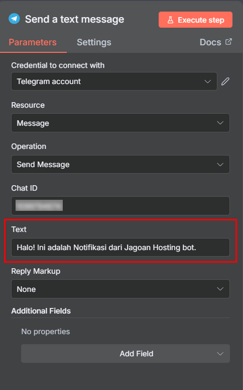 1-setting-parameter-send-text-telegram-n8n