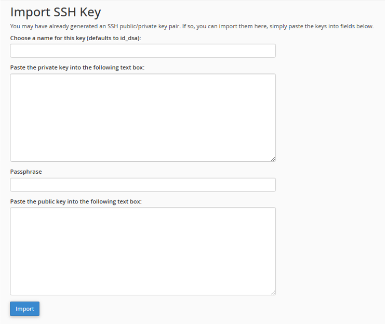 4-import-ssh-key-cpanel
