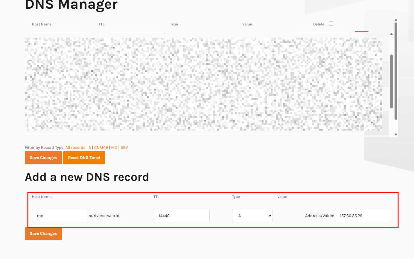 dns-record-server-minecraft dns-record-server-minecraft