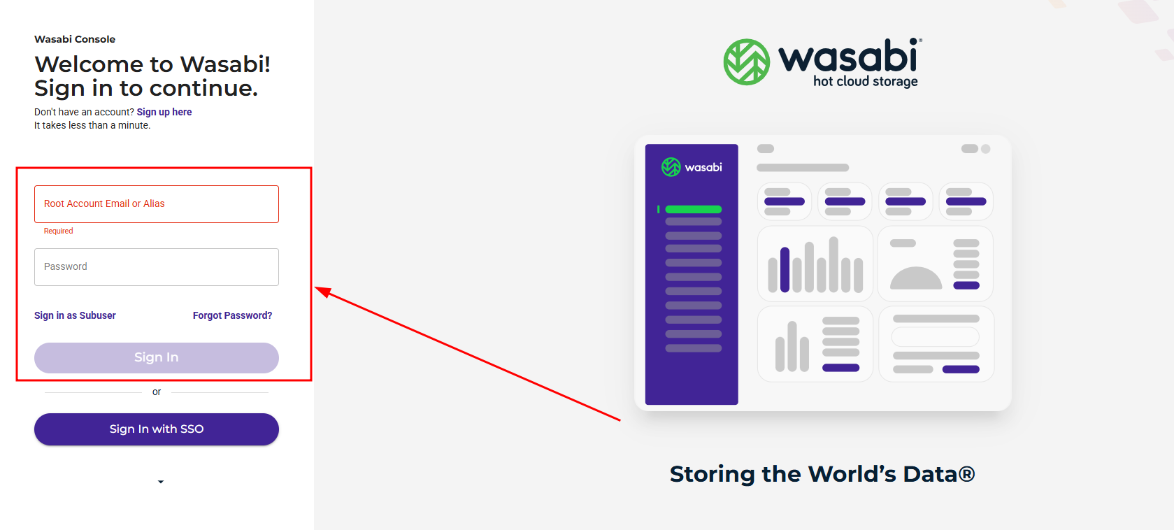 login-console-wasabisys login-console-wasabisys