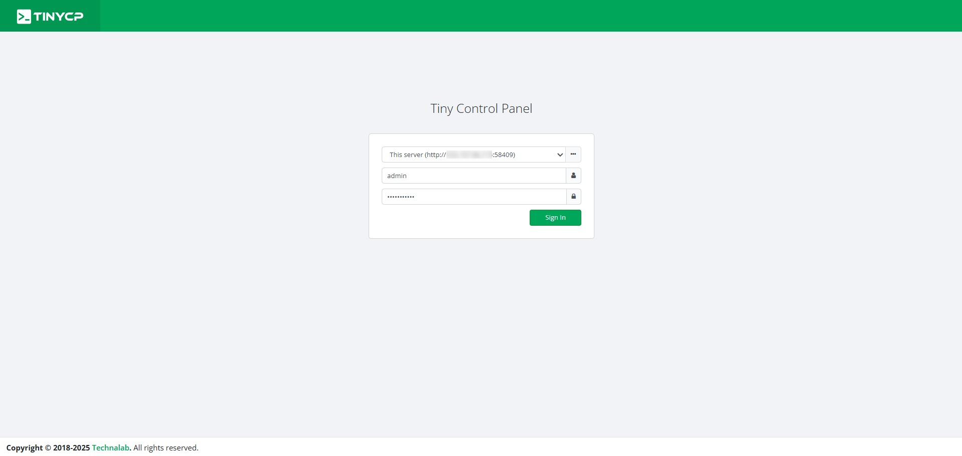 login-tinycp login-tinycp