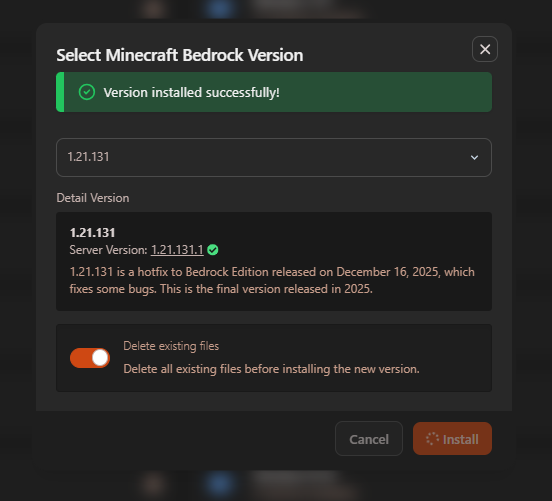 berhasil-install-server-minecraft-bedrock
